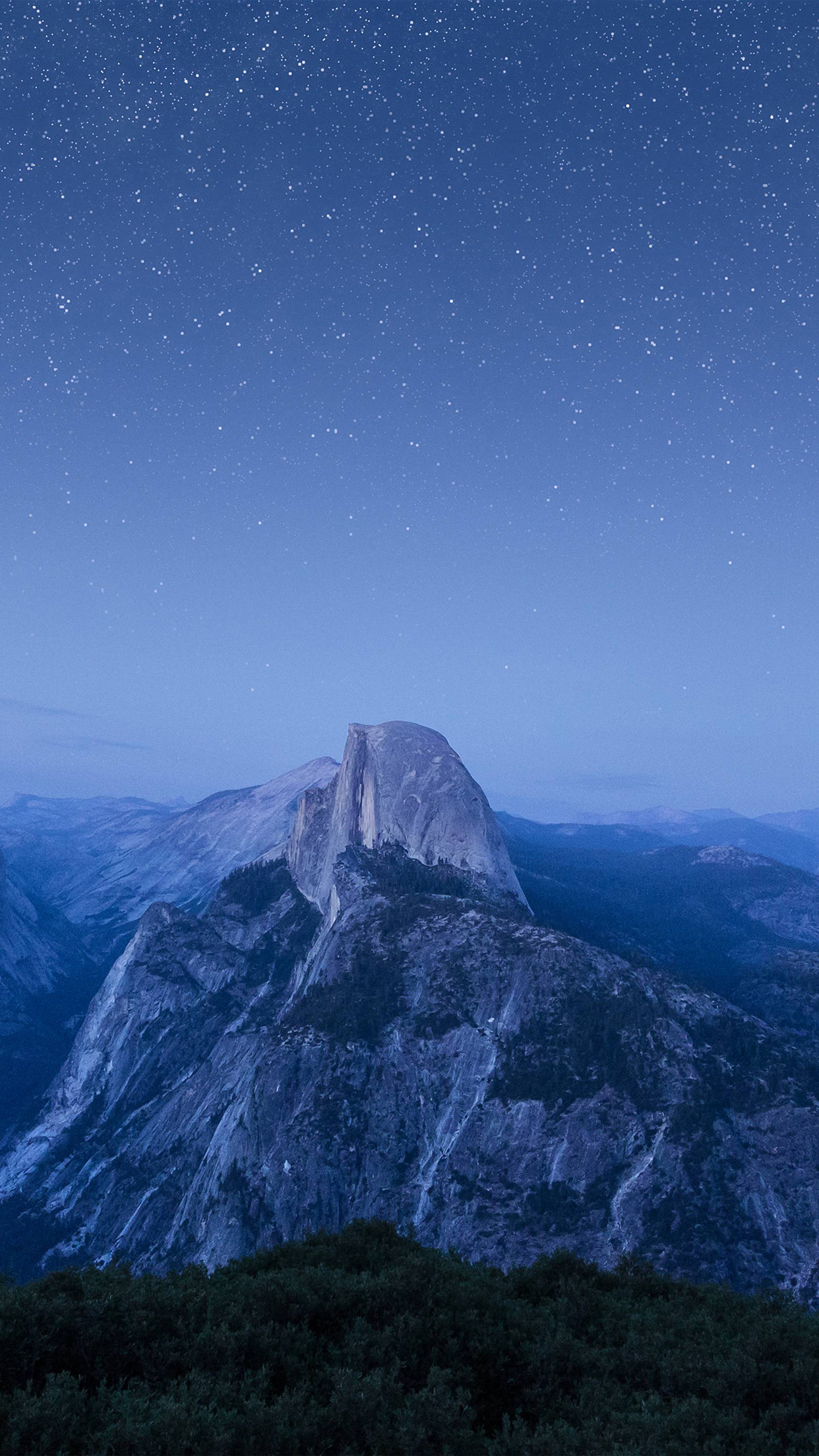Starry Night Blue Summer Mountain Nature Awesome Android - Yosemite National Park, Half Dome - HD Wallpaper 