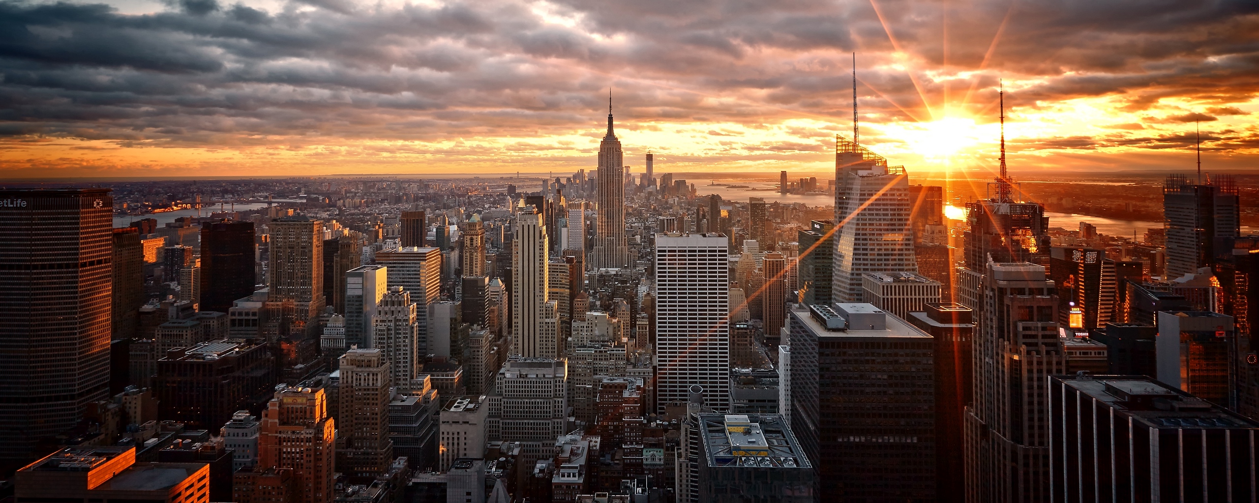 Wallpaper Usa, New York, Top View, Skyscrapers - New York Facebook Cover - HD Wallpaper 