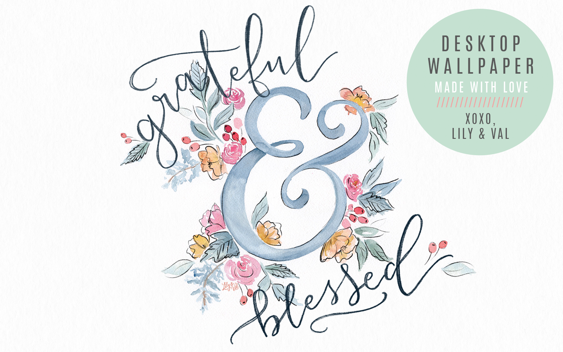 Thankful Grateful Blessed Desktop - HD Wallpaper 