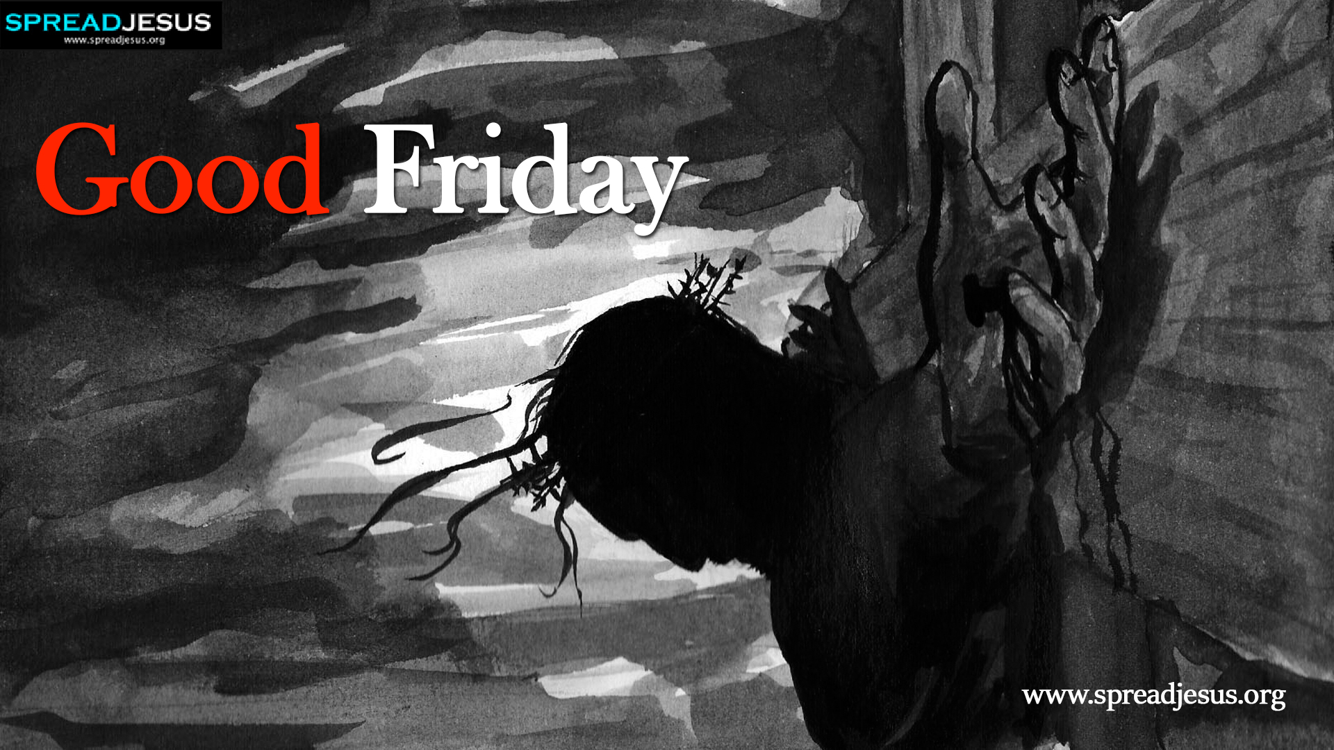Good Friday Hd Wallpapers Free Download - Jesus Crucified Black And White - HD Wallpaper 