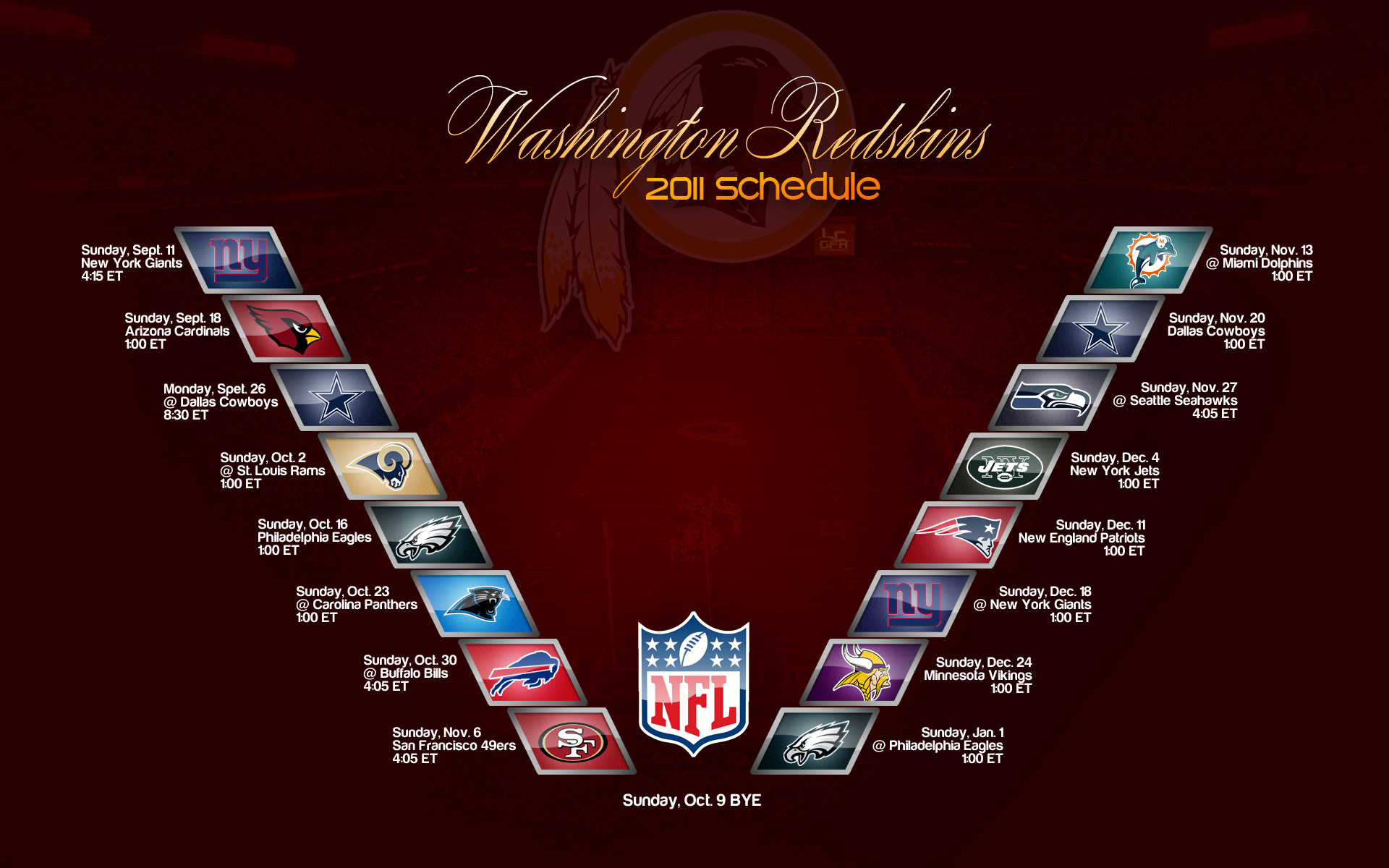 Best Redskins Wallpapers In High Quality, Redskins - Minnesota Vikings 2018 Schedule - HD Wallpaper 