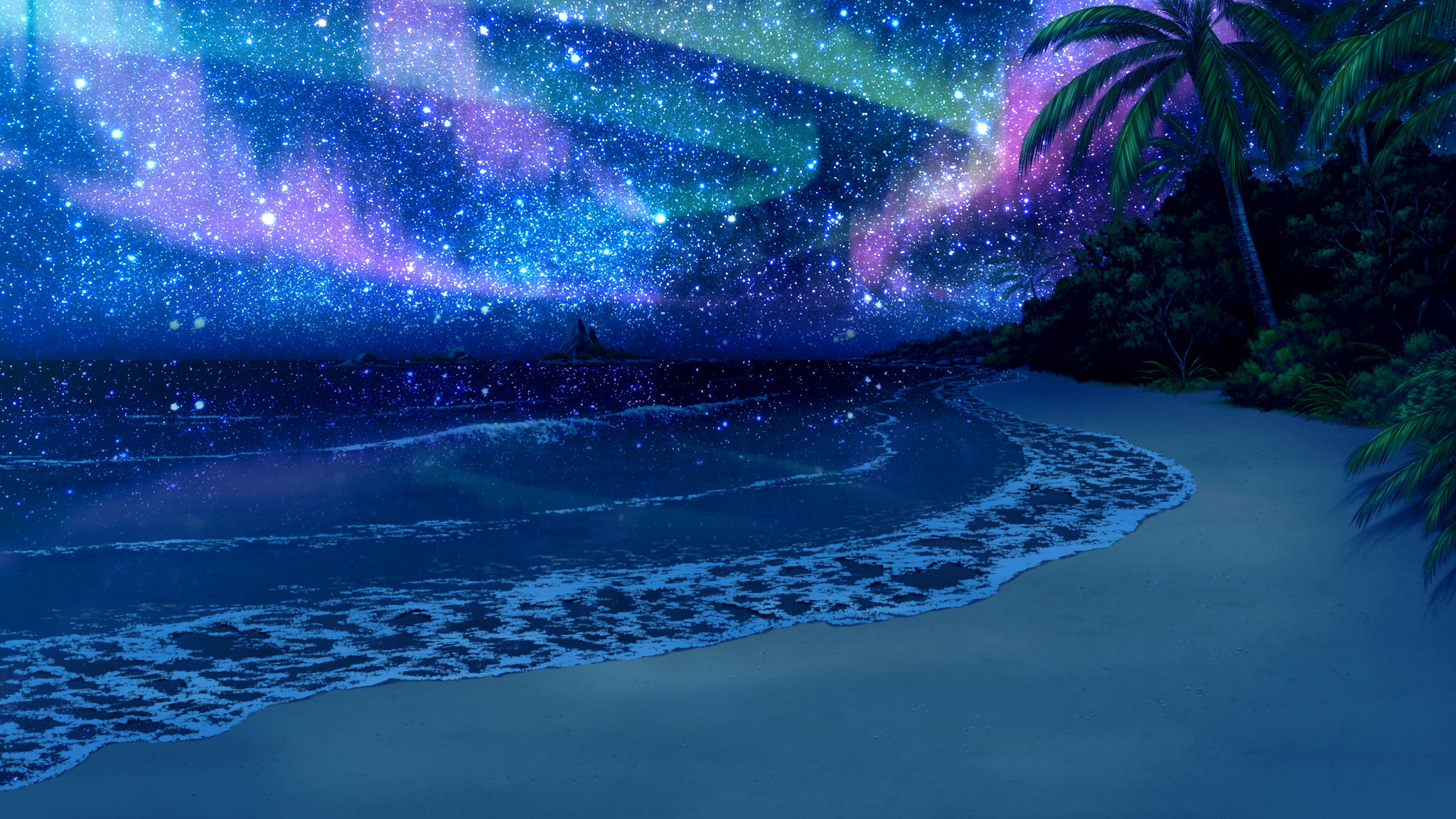 Night Plage - HD Wallpaper 