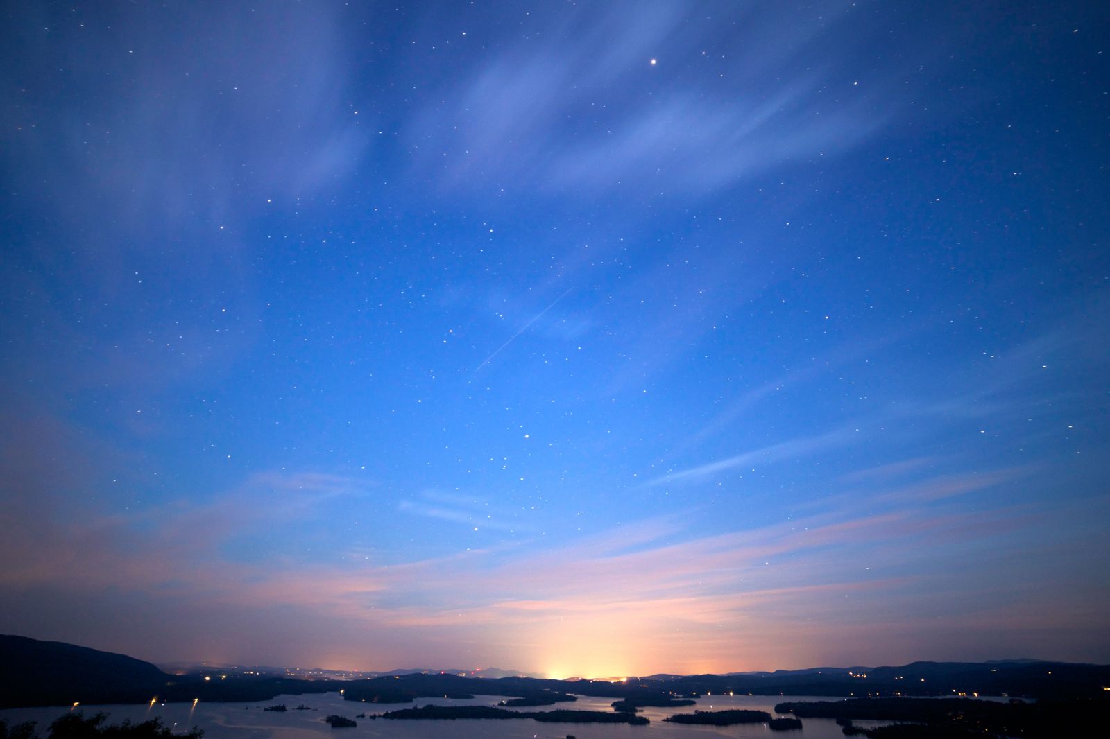 Sky Sunset Stars Wallpaper - Blue Sunset Sky Hd - HD Wallpaper 