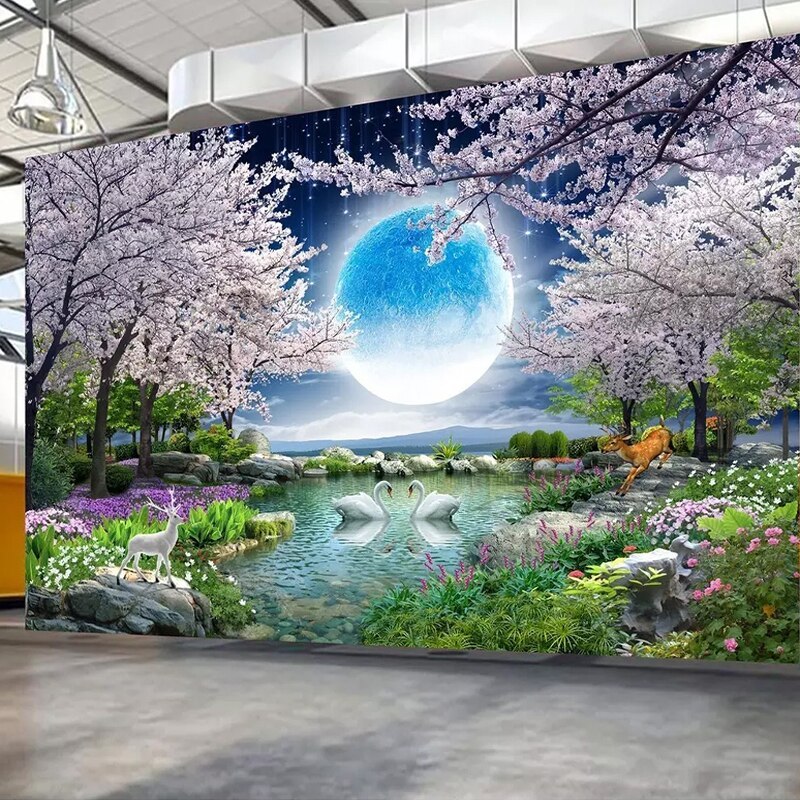 Wall Painting Scenery Design - HD Wallpaper 