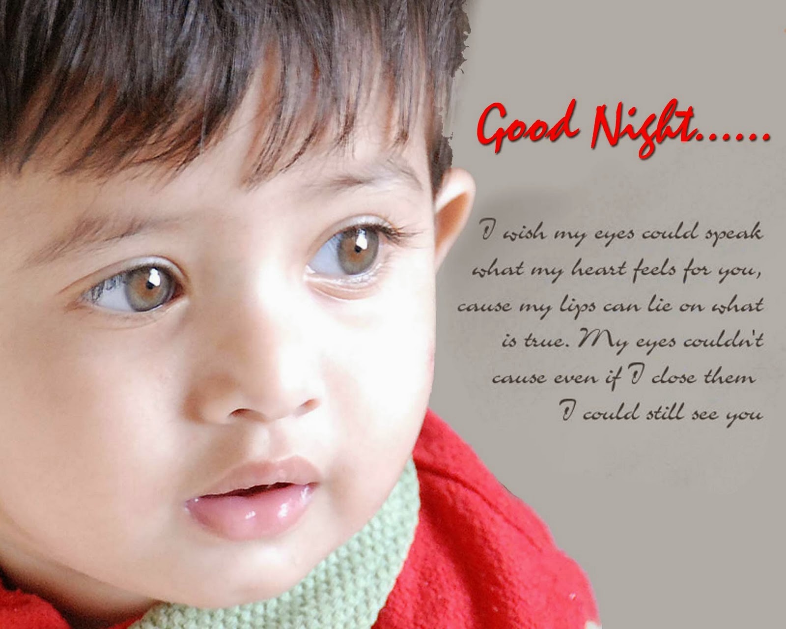 Good Night Quote Wallpaper - Cute Baby Photos With Love Messages - HD Wallpaper 