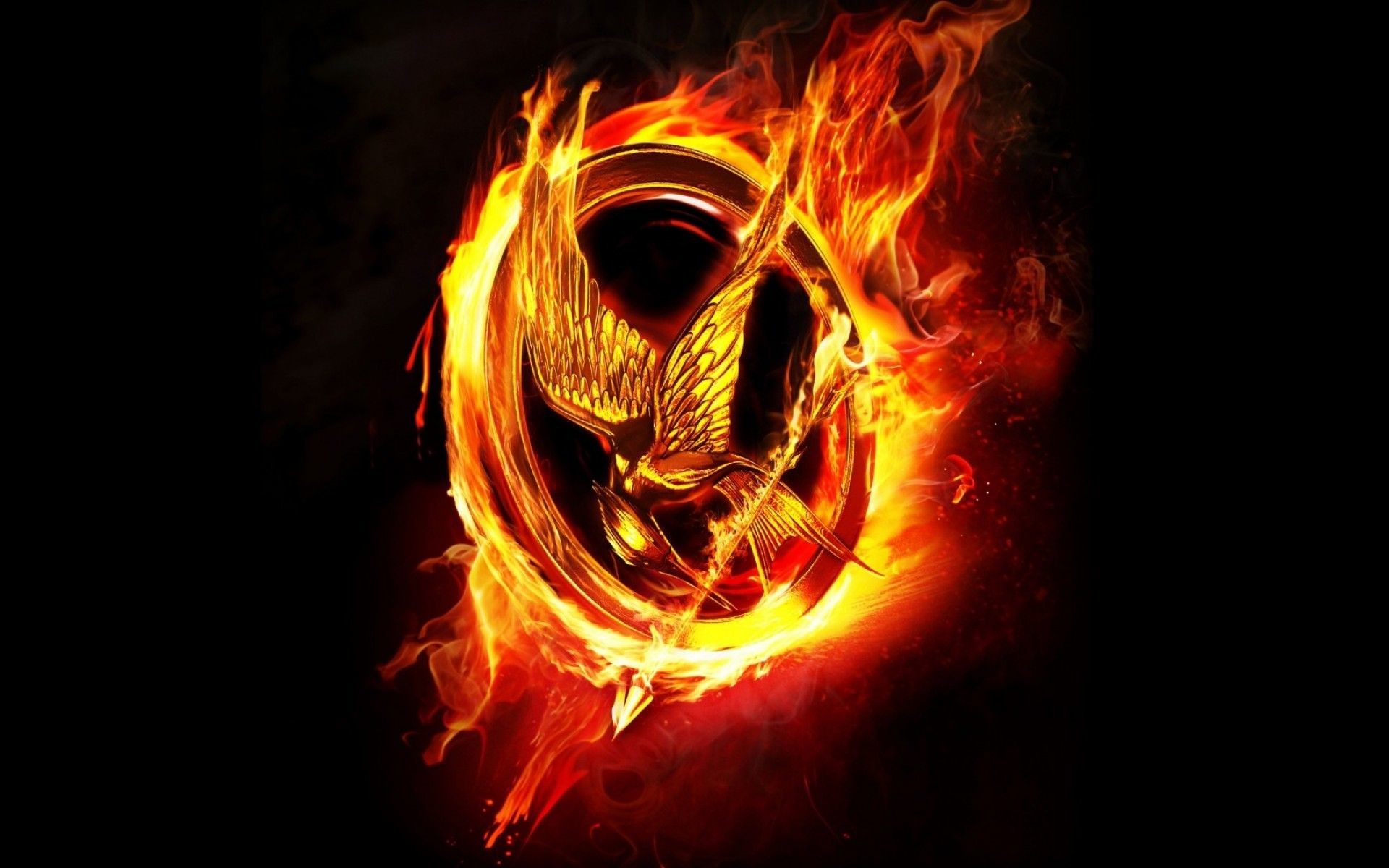 Coolest Backgrounds - Hunger Games Mockingjay Pin On Fire - HD Wallpaper 