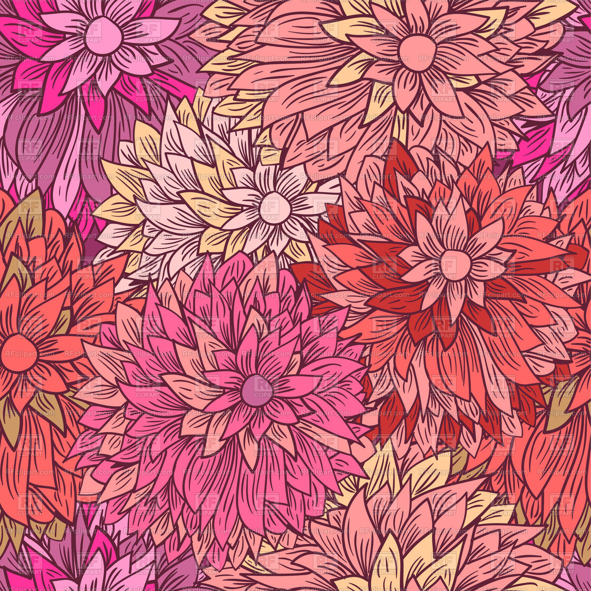 Pink Floral Pattern - Chrysanthemums Pattern - HD Wallpaper 