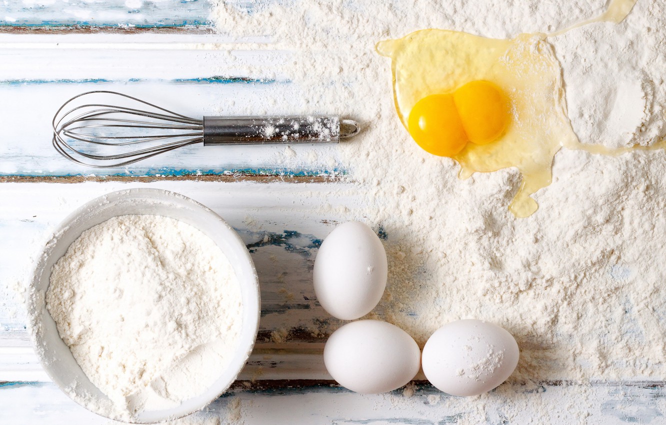 Photo Wallpaper Food, Eggs, Flour - Flour Background Hd - HD Wallpaper 