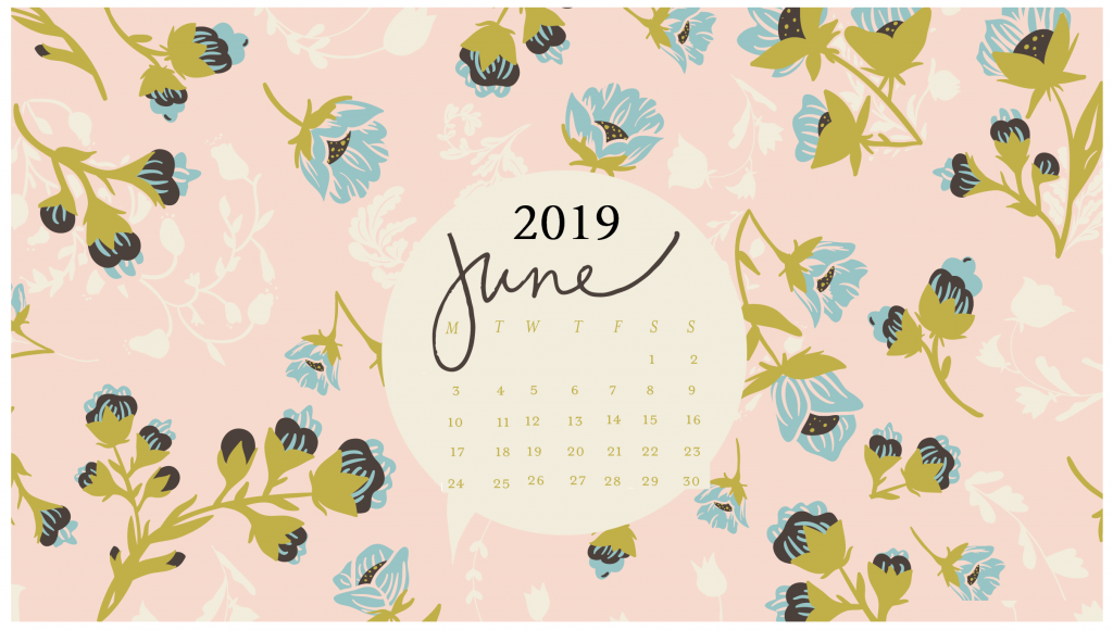 June 2019 Calendar Floral - HD Wallpaper 