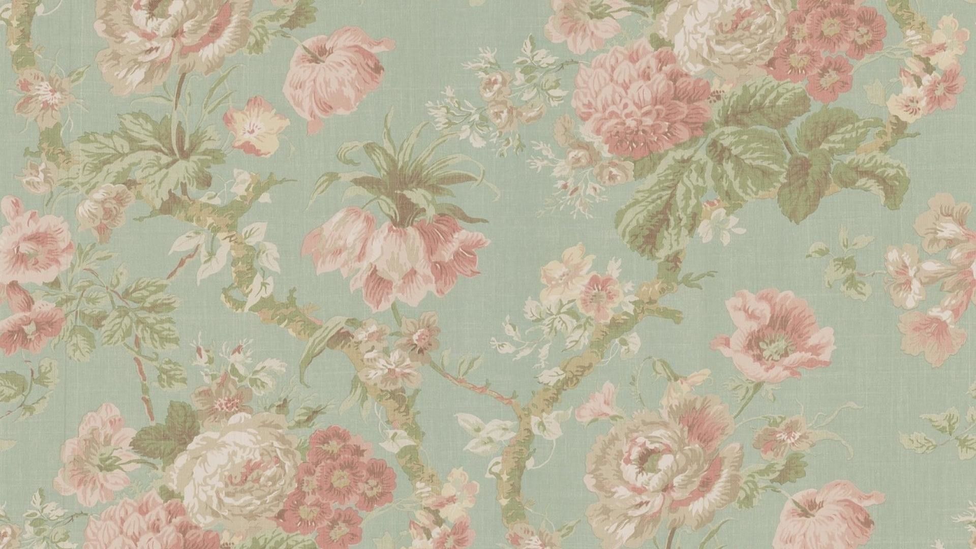 Vintage Floral Desktop Background - HD Wallpaper 