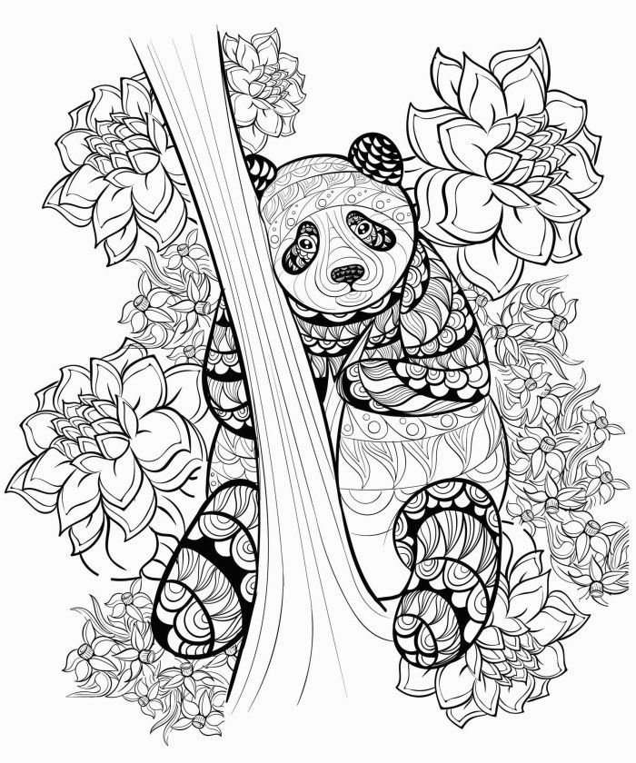 Catch The Wonderful Fresh Flowers Wallpaper - Zentangle Panda Coloring Page - HD Wallpaper 