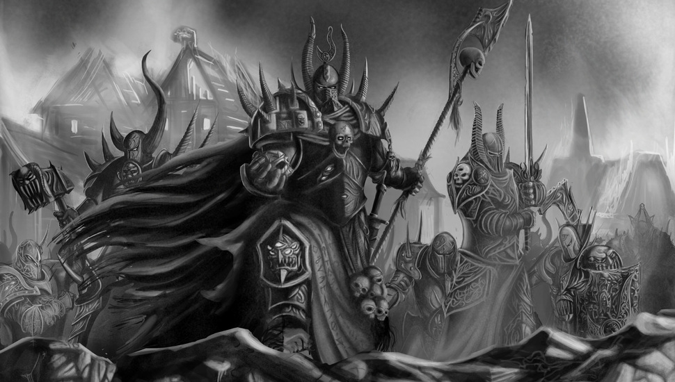Weapons, Chaos, Warhammer 40k, Armor, Followers, Horde, - Warhammer Black And White - HD Wallpaper 