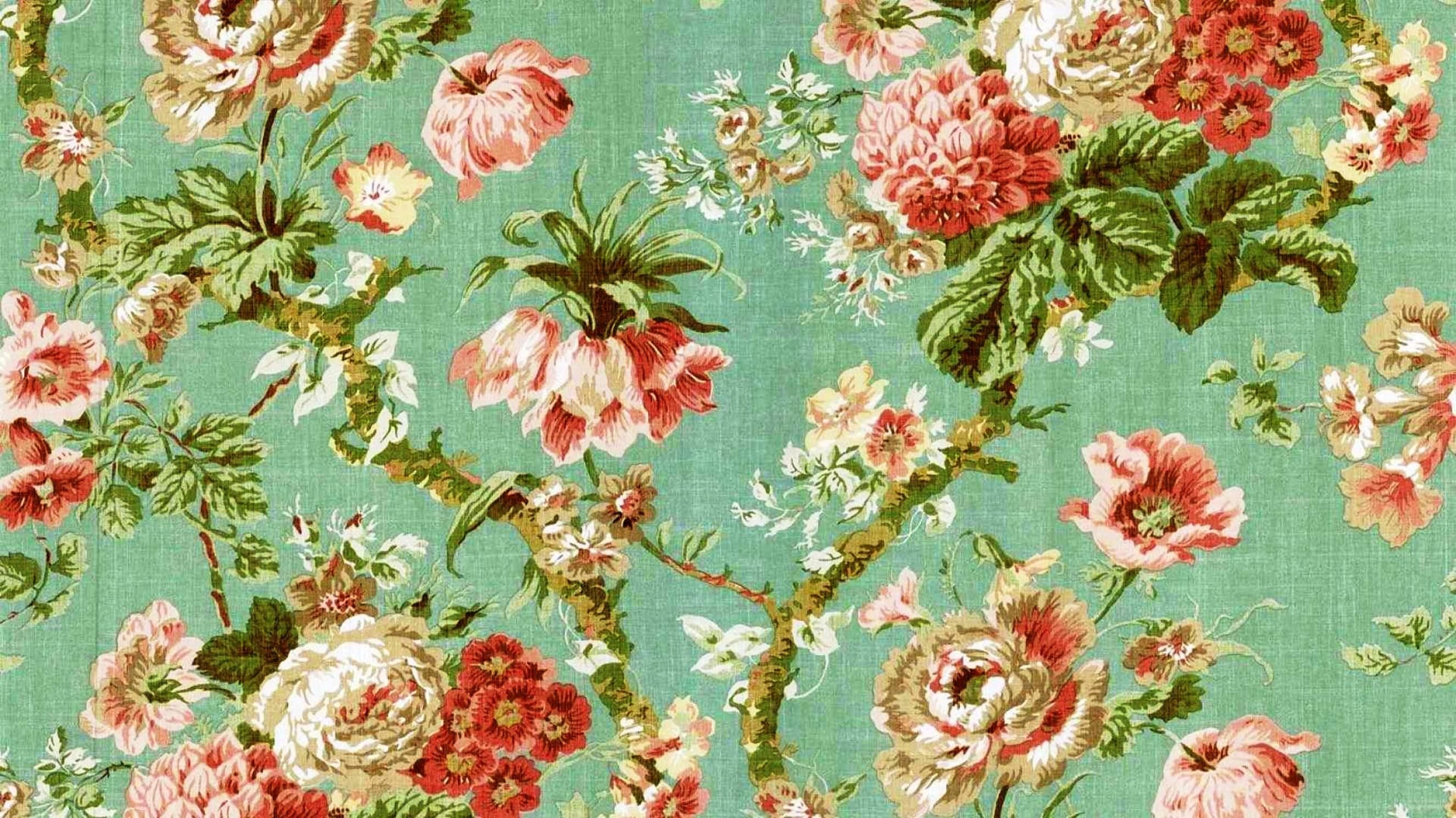 Vintage Flower Desktop Wallpaper At Nicewallpictures - Vintage Floral Desktop Background - HD Wallpaper 