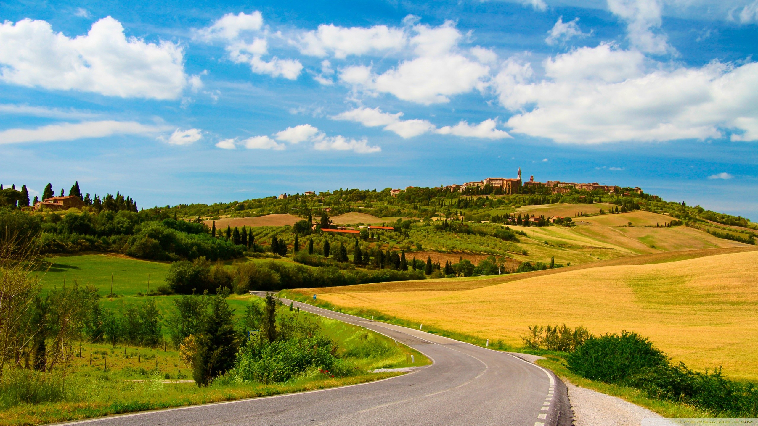 Country Wallpaper Desktop Village Road Hd Desktop Wallpaper - Pienza - HD Wallpaper 