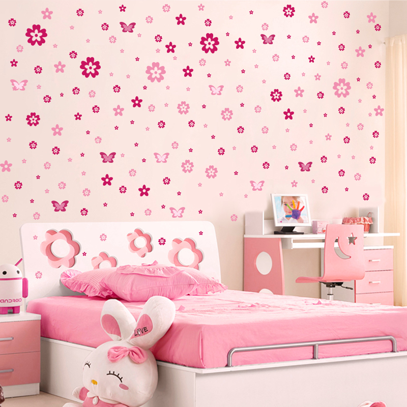 Little Girl Room Decoration Arrangement Flower Wall - Wall Decal - HD Wallpaper 