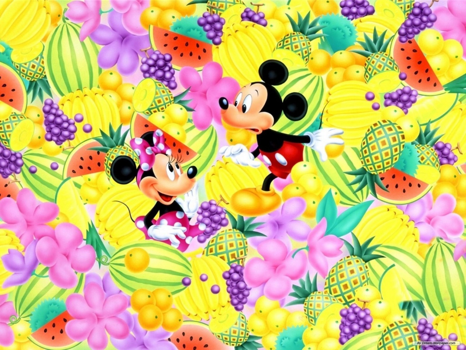 Free Cartoon Wallpaper - Mickey Mouse Eating Healthy Food - HD Wallpaper 