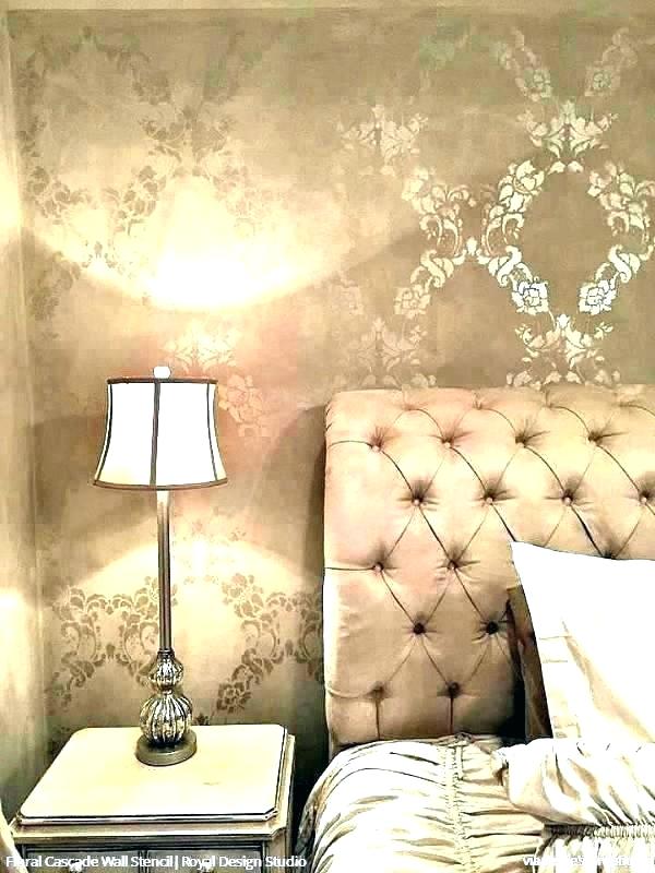 Flower Wallpaper Bedroom Bedroom Wall Stencils Wall - Royal Design Bedroom Wall Paint Stencil - HD Wallpaper 