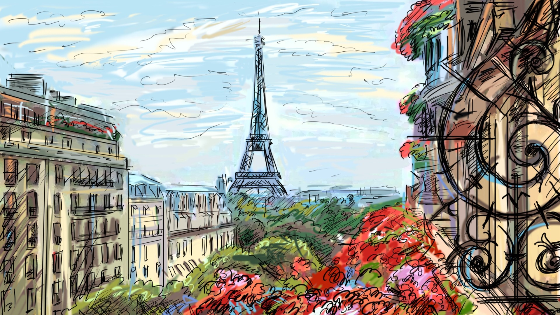Free Wallpaper Of Paris Art Photos Desktop Images Windows - Paris Desktop - HD Wallpaper 