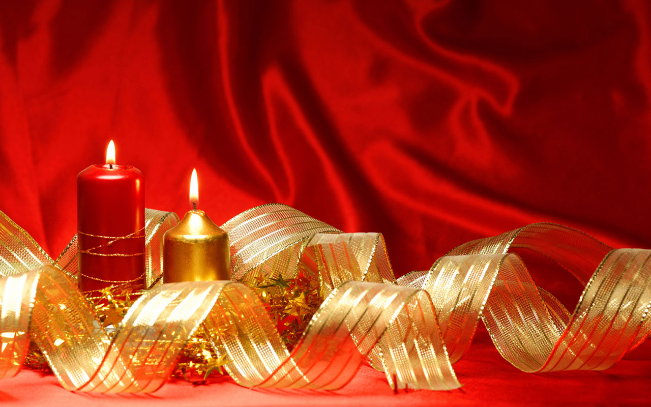Beautiful Christmas Candle Background - HD Wallpaper 
