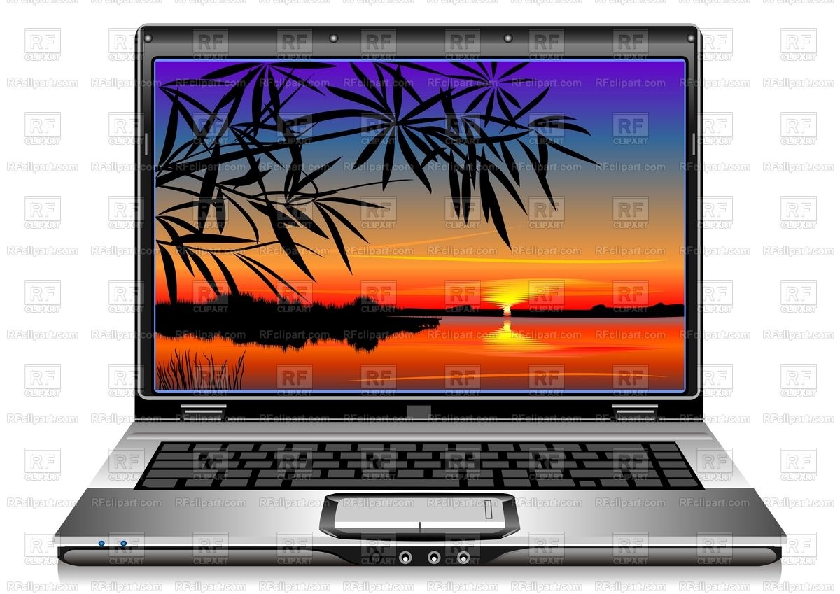 Open Silver Laptop With Sunset Wallpaper On Desktop - Beautiful Pictures Of Sunset - HD Wallpaper 