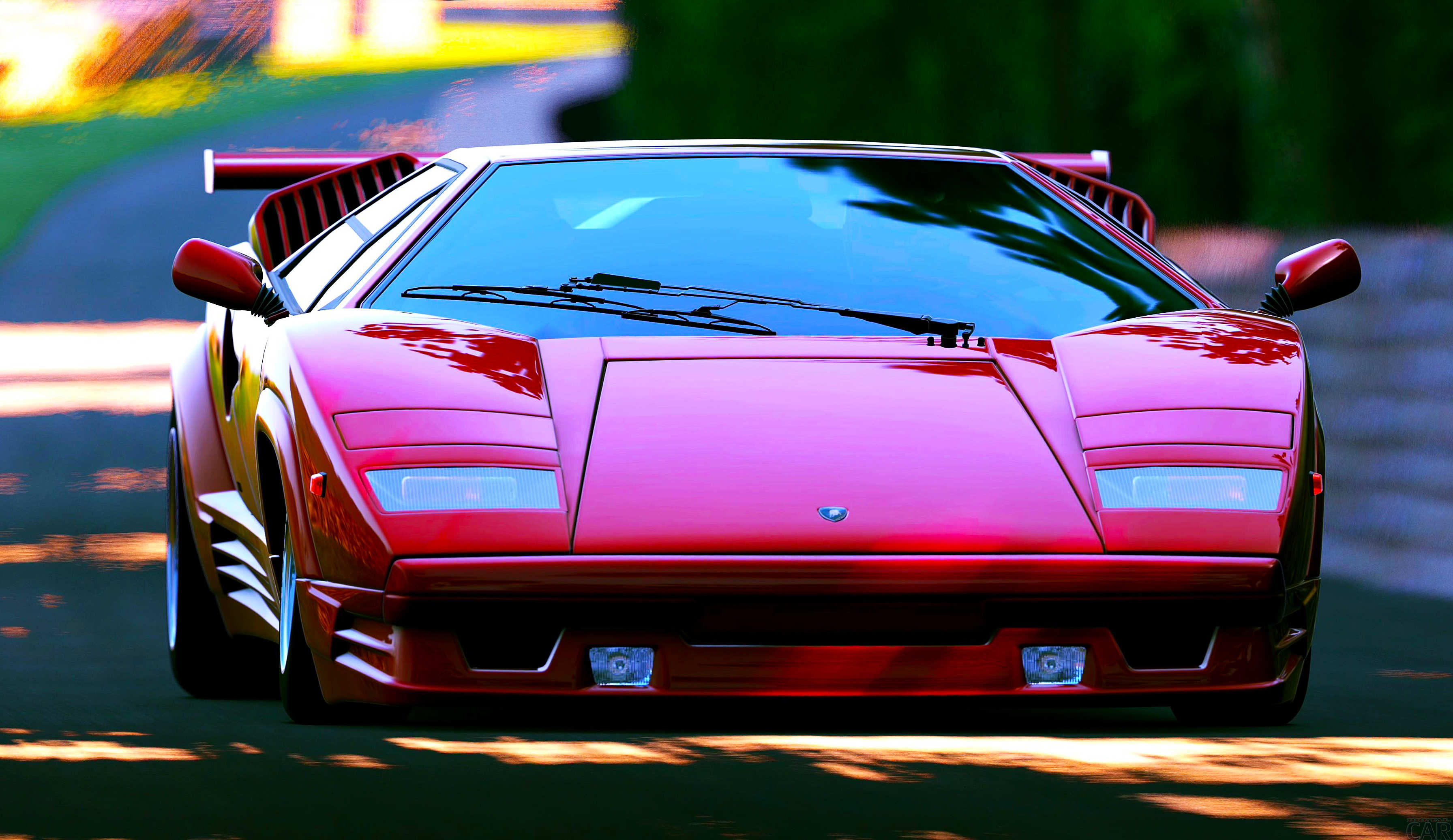 Red Lamborghini Countach Wallpaper - Modernised Countach - HD Wallpaper 