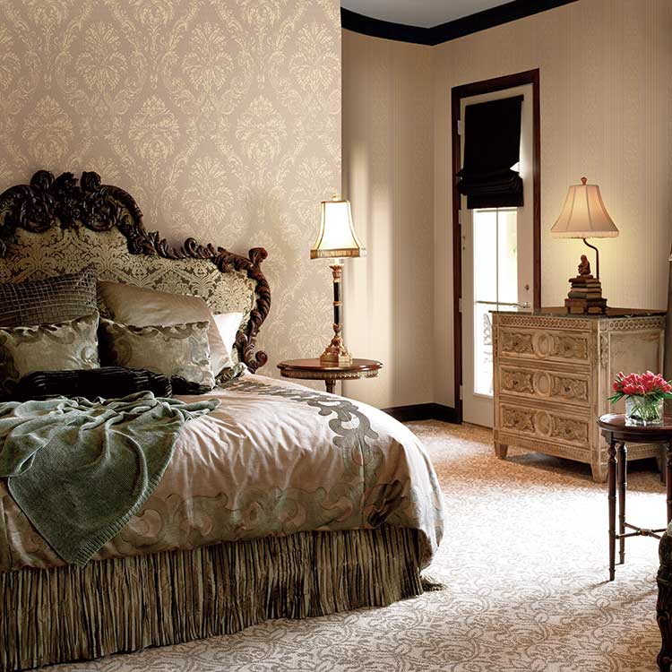Combo Vertical Streak Flower Design Bedroom Decoration - Bedroom Combination - HD Wallpaper 
