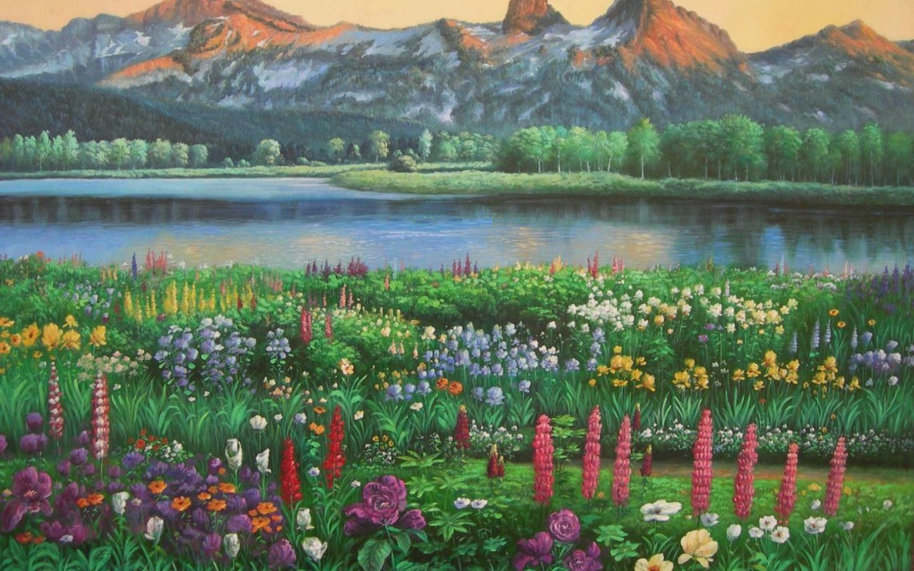 Forest River Beautiful Flowers Wallpapers - Beautiful Flowers And