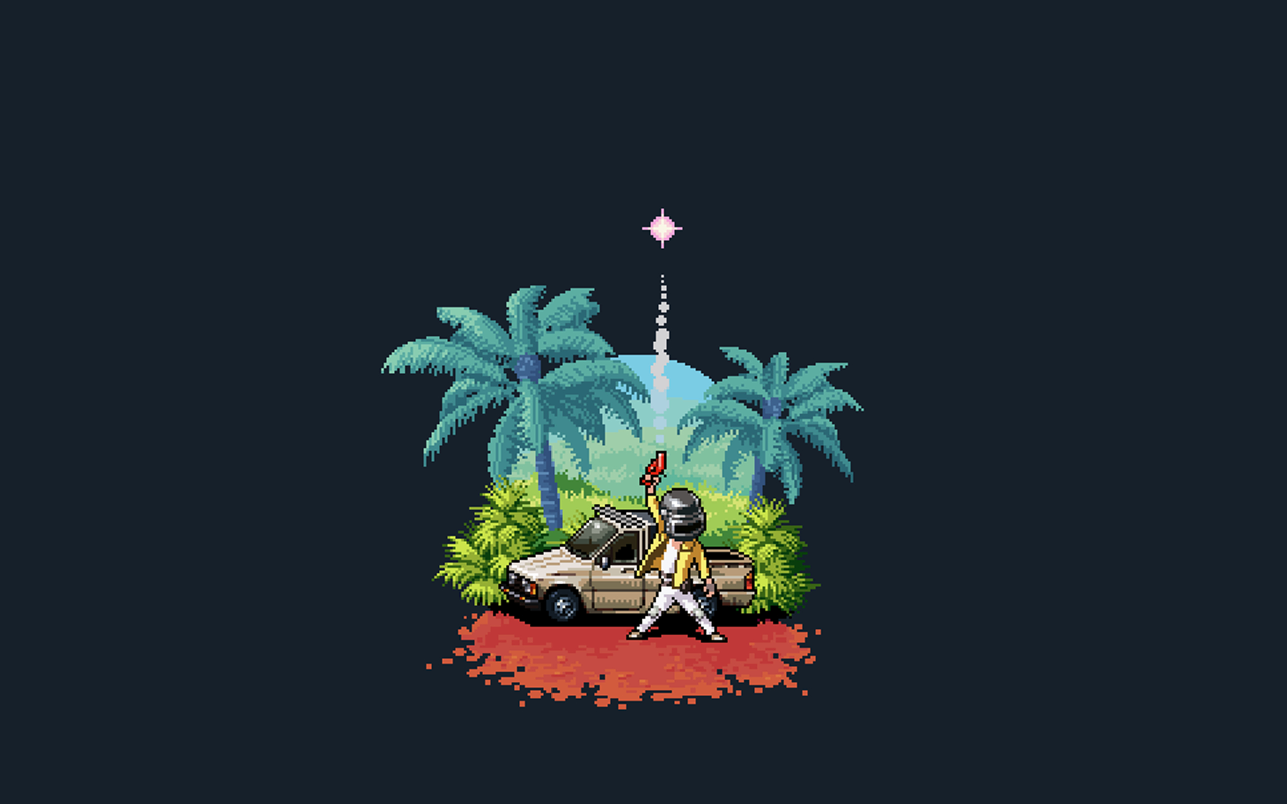 Wallpaper Of Artistic, Pixel Art, Minimalism, Pubg - Pubg Pixel Art - HD Wallpaper 