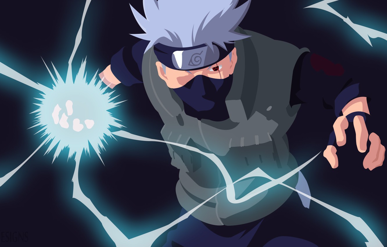 Photo Wallpaper Lightning, Mask, Male, Naruto, Kakashi - Kakashi Hatake - HD Wallpaper 