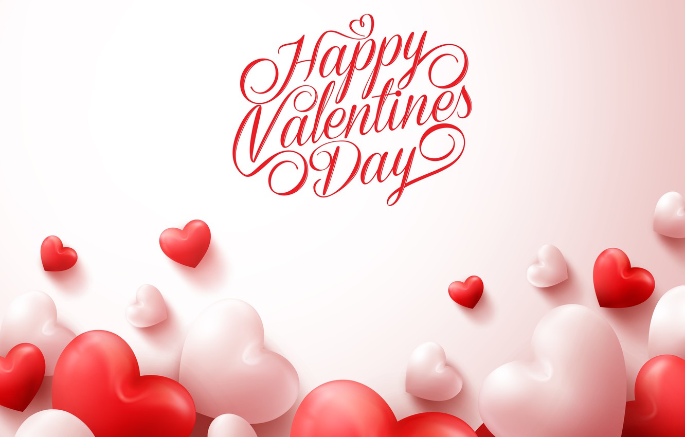 Photo Wallpaper Background, The Inscription, Hearts, - Happy Valentines Day Background 3d - HD Wallpaper 
