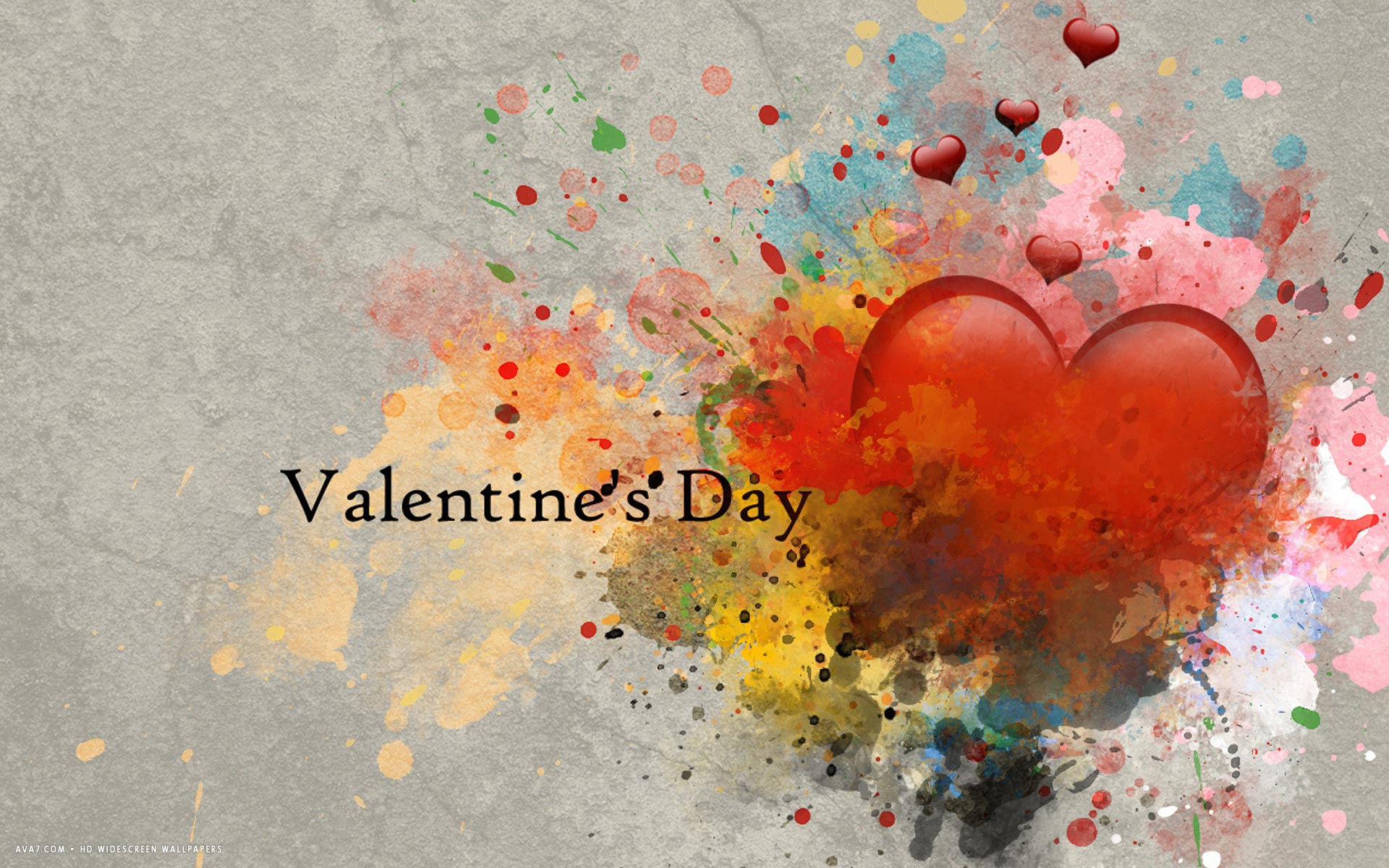 Valentines Day Red Heart Abstract Love Hd Widescreen - Painting For Valentines Day - HD Wallpaper 