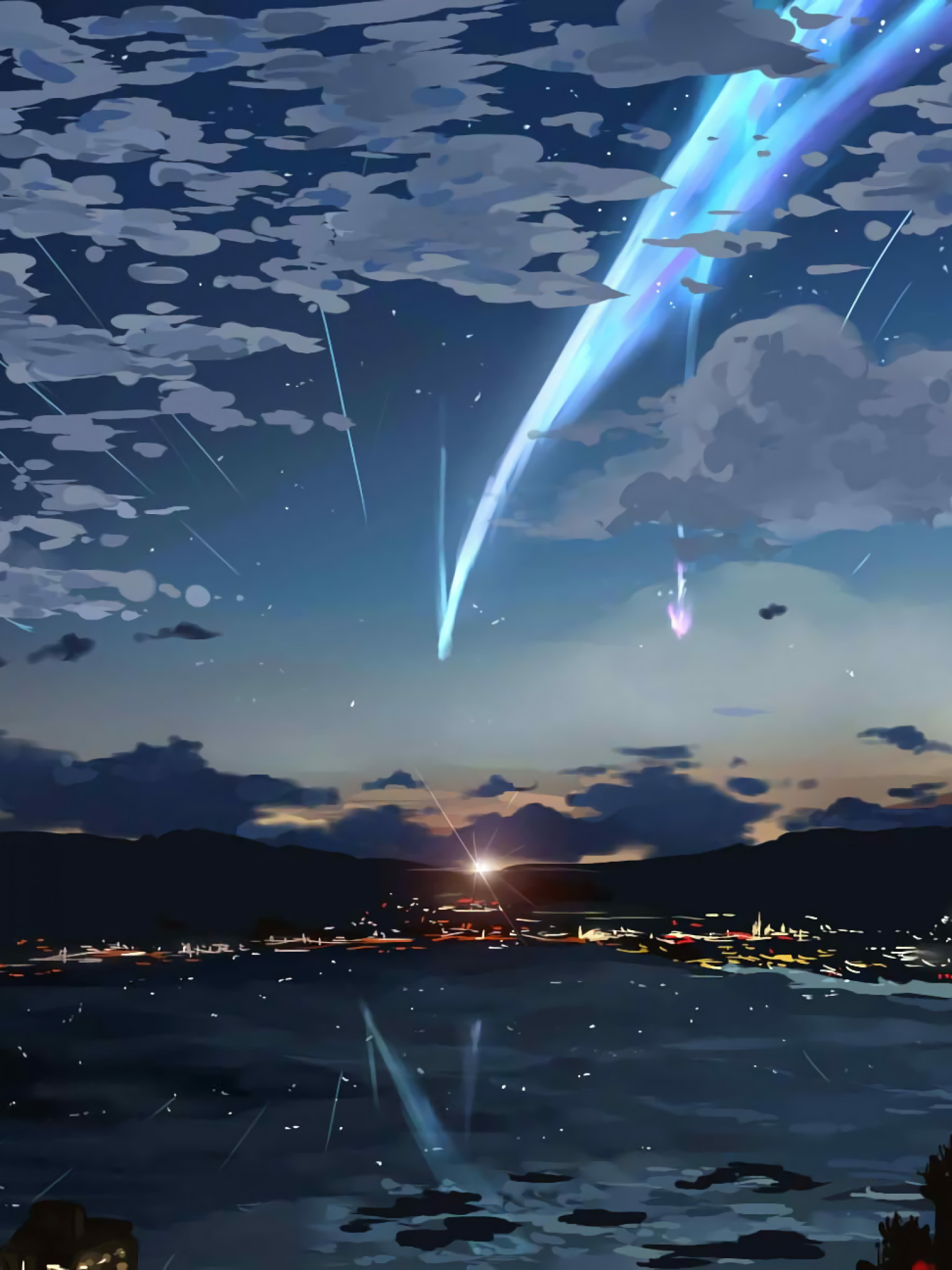 Your Name, Sky, Stars, Kimi No Na Wa, Lights 
 Data - Your Name Wallpaper Android - HD Wallpaper 