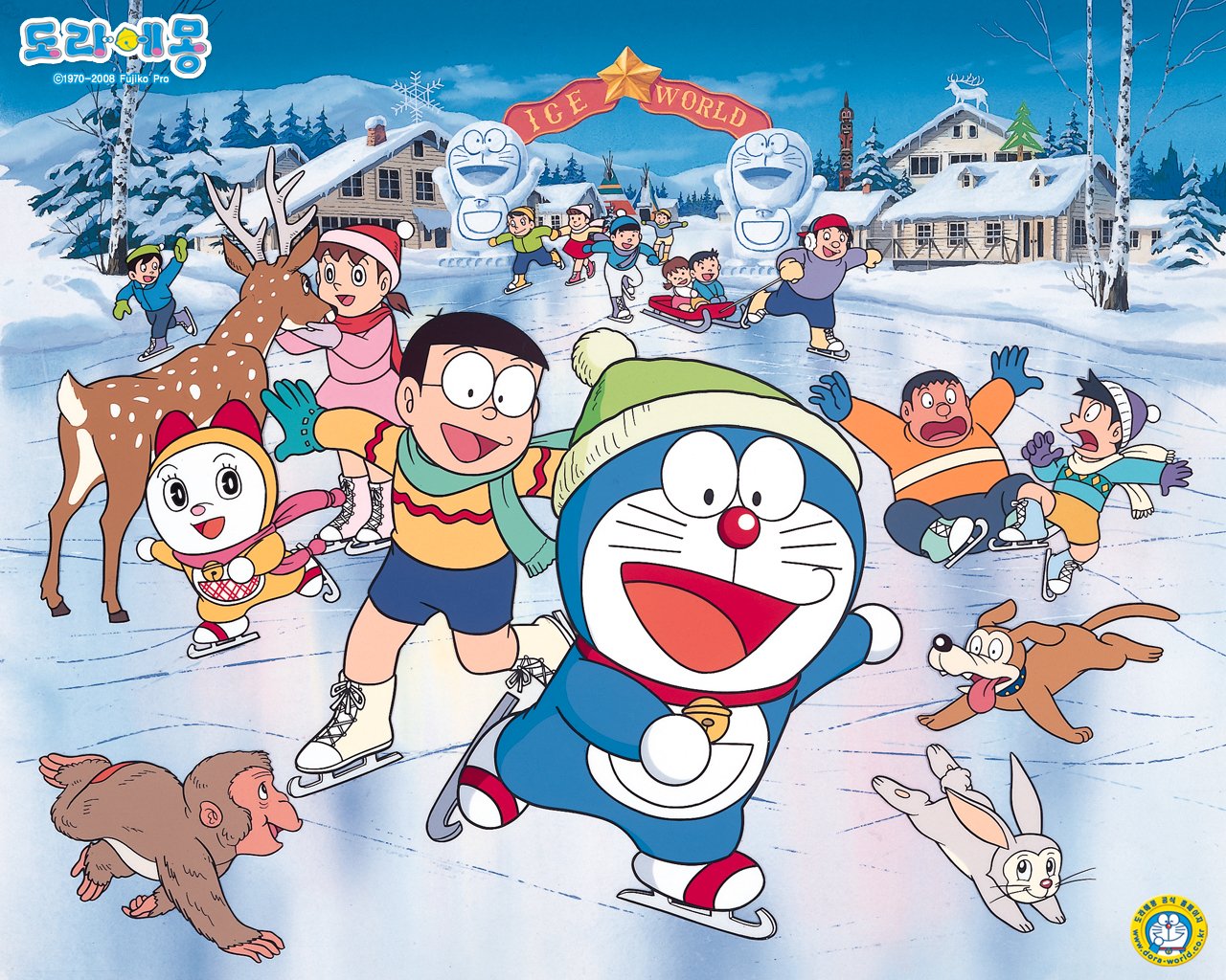 Doraemon Snow - 1280x1024 Wallpaper 