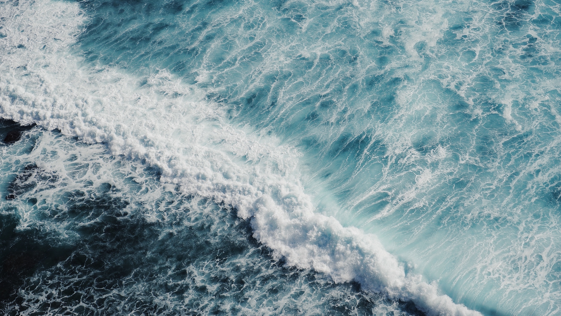 Wallpaper Ocean, Surf, Foam, Sea, Water - Ocean Birds Eye View - HD Wallpaper 