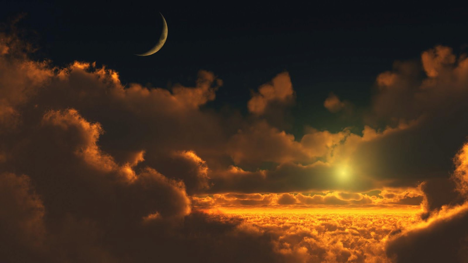 Samsung Tablet Wallpaper - Sun And Moon Nature - HD Wallpaper 