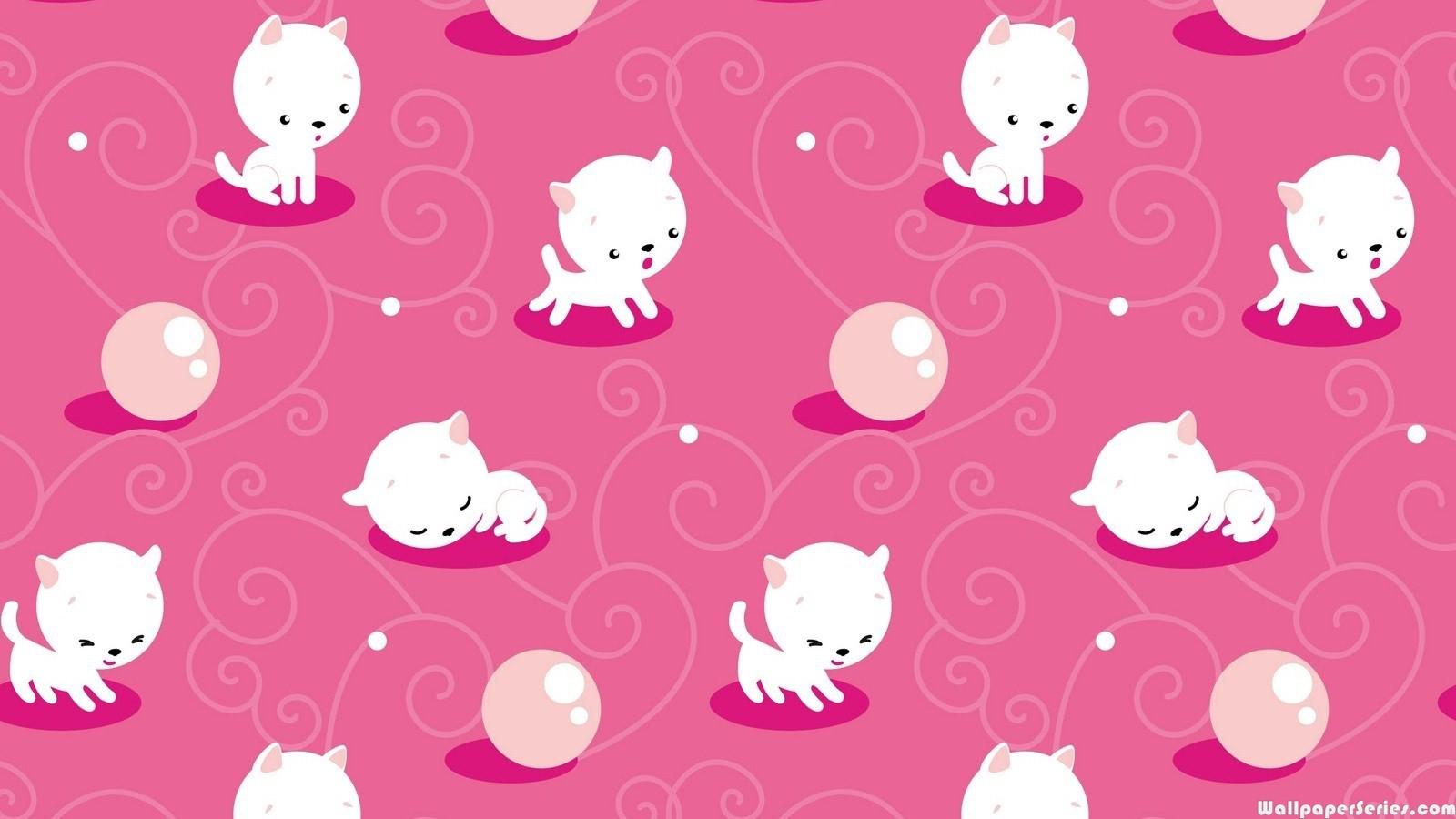 Hd Cute Cat Pattern Wallpaper - Cute Pattern Background Desktop - HD Wallpaper 