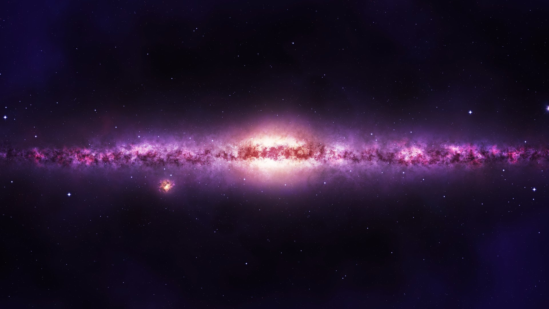 High Resolution Galaxy Full Hd Wallpaper Id - Dual Monitor Milky Way -  1920x1080 Wallpaper 