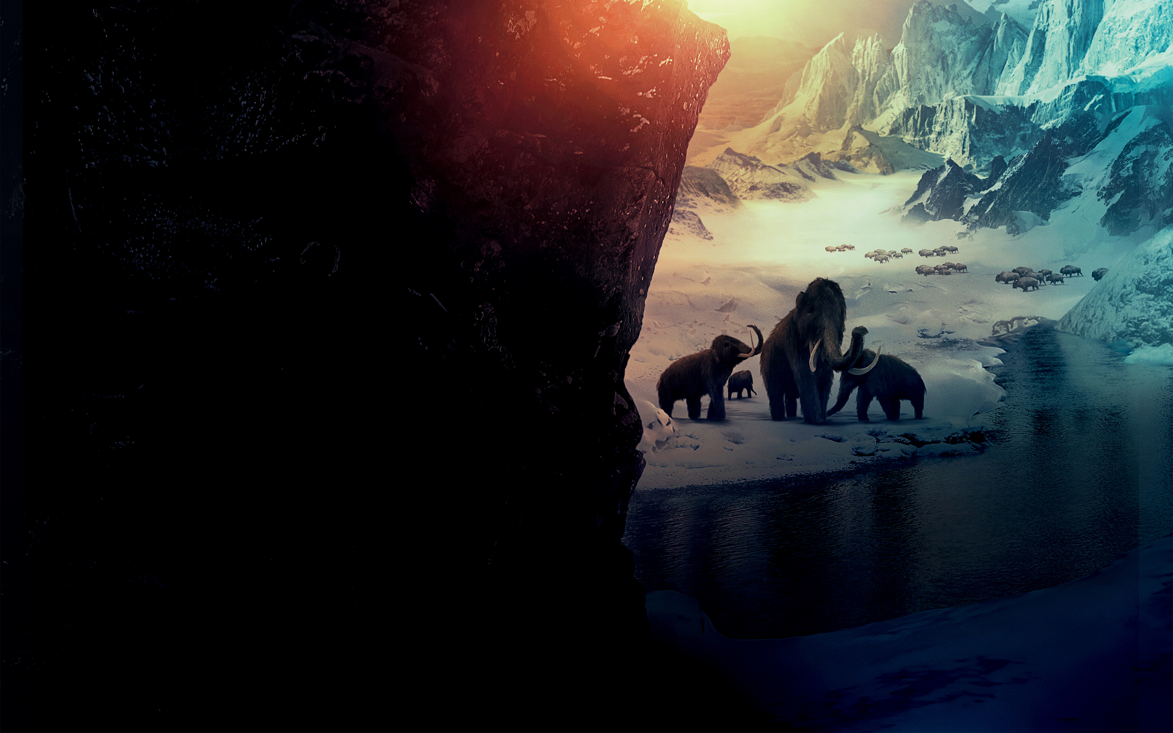 Mammoths 4k 8k - Ice Age - HD Wallpaper 