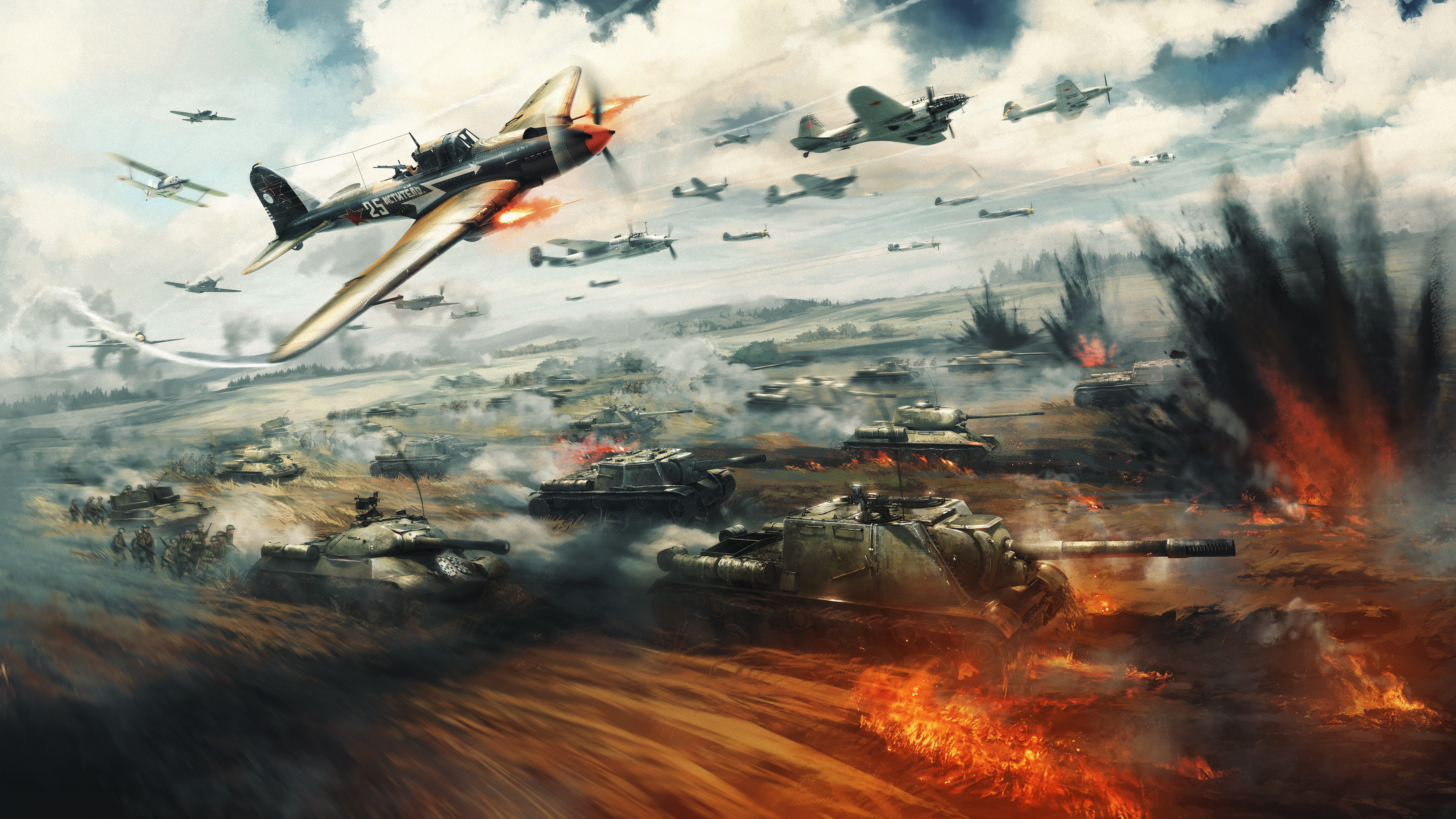 War Thunder Battle 4k 8k Wallpaper - War Thunder Обои 4k - HD Wallpaper 