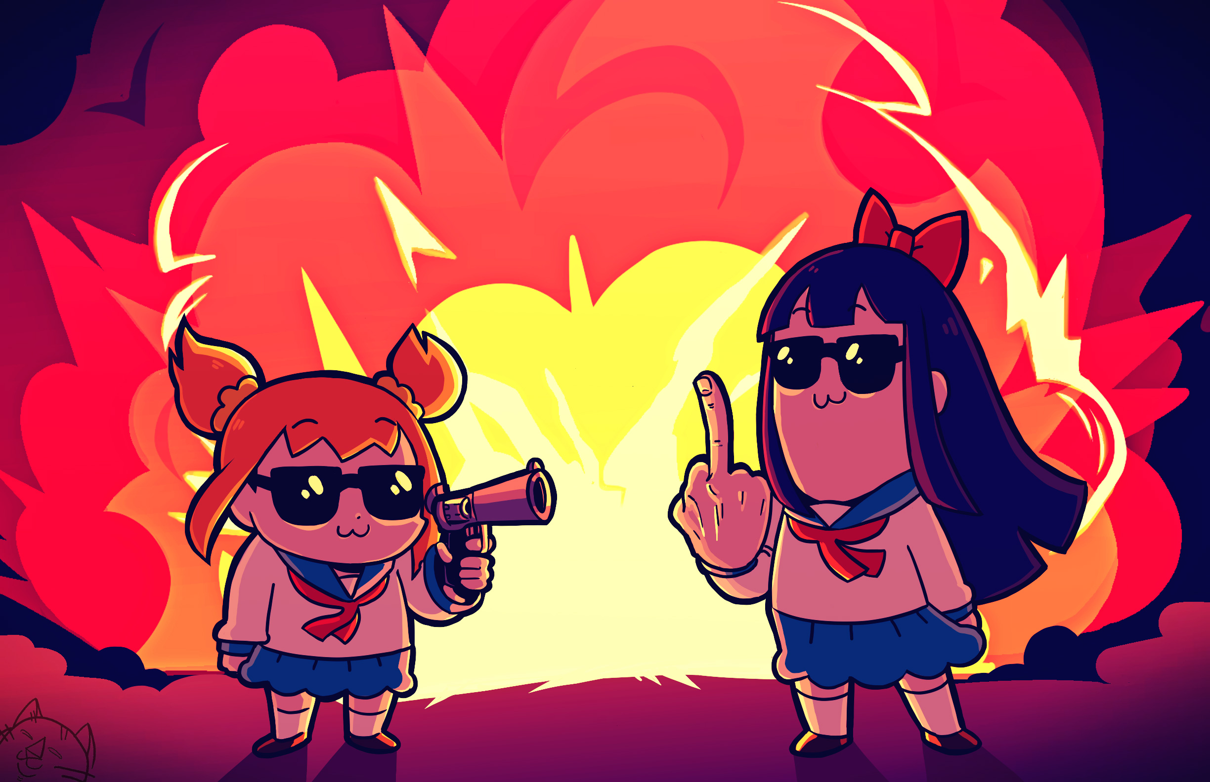 Pop Team Epic Hd - HD Wallpaper 