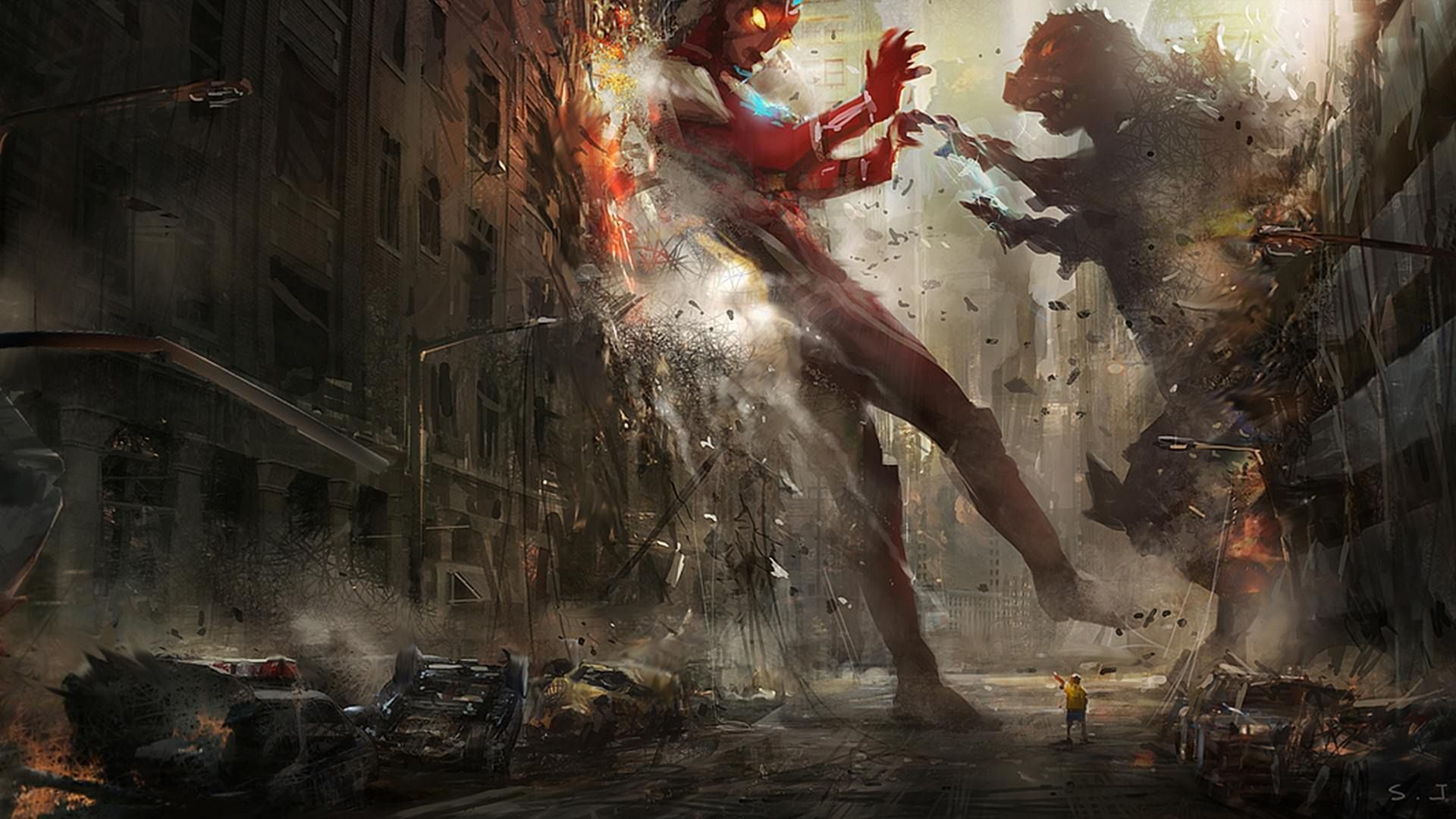 Godzilla Vs Ultraman - HD Wallpaper 