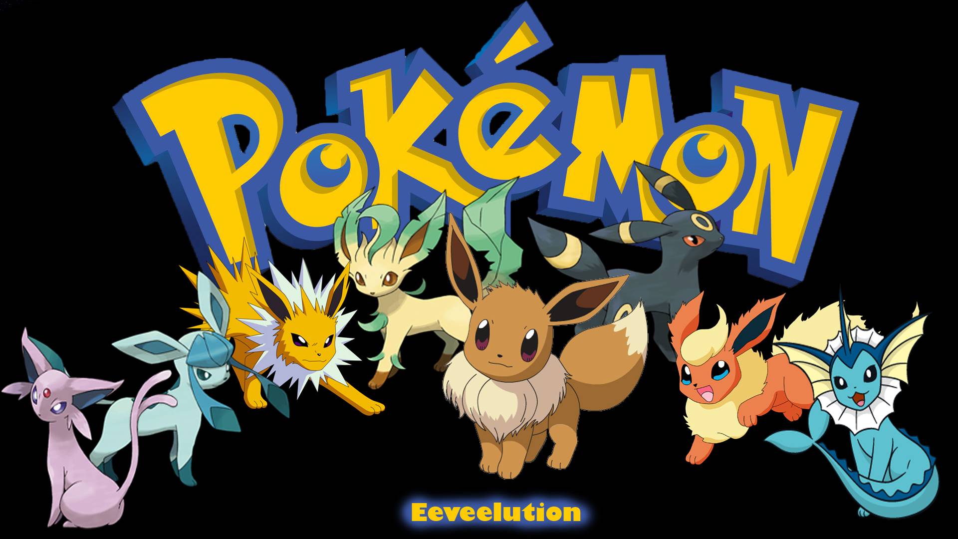 Eevee Live Wallpaper Px, - Pokemon Logo With Characters - HD Wallpaper 