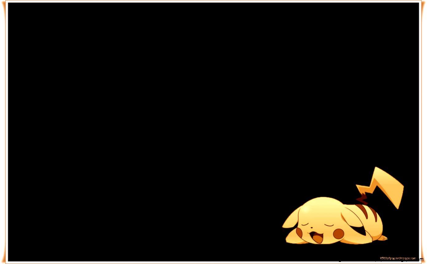Cute Pikachu With Black Background - HD Wallpaper 