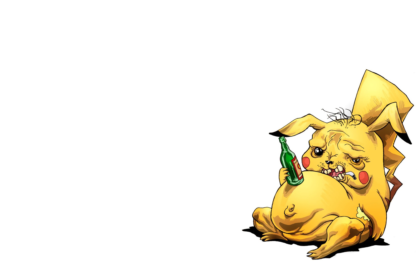 Drunk Pikachu - HD Wallpaper 