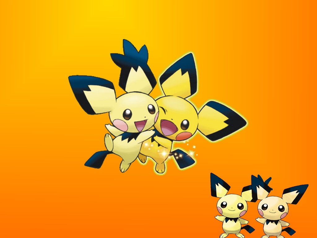 Cute Pikachu Wallpaper Desktop Background For Free - Spiky Eared Pichu And Shiny Pichu - HD Wallpaper 