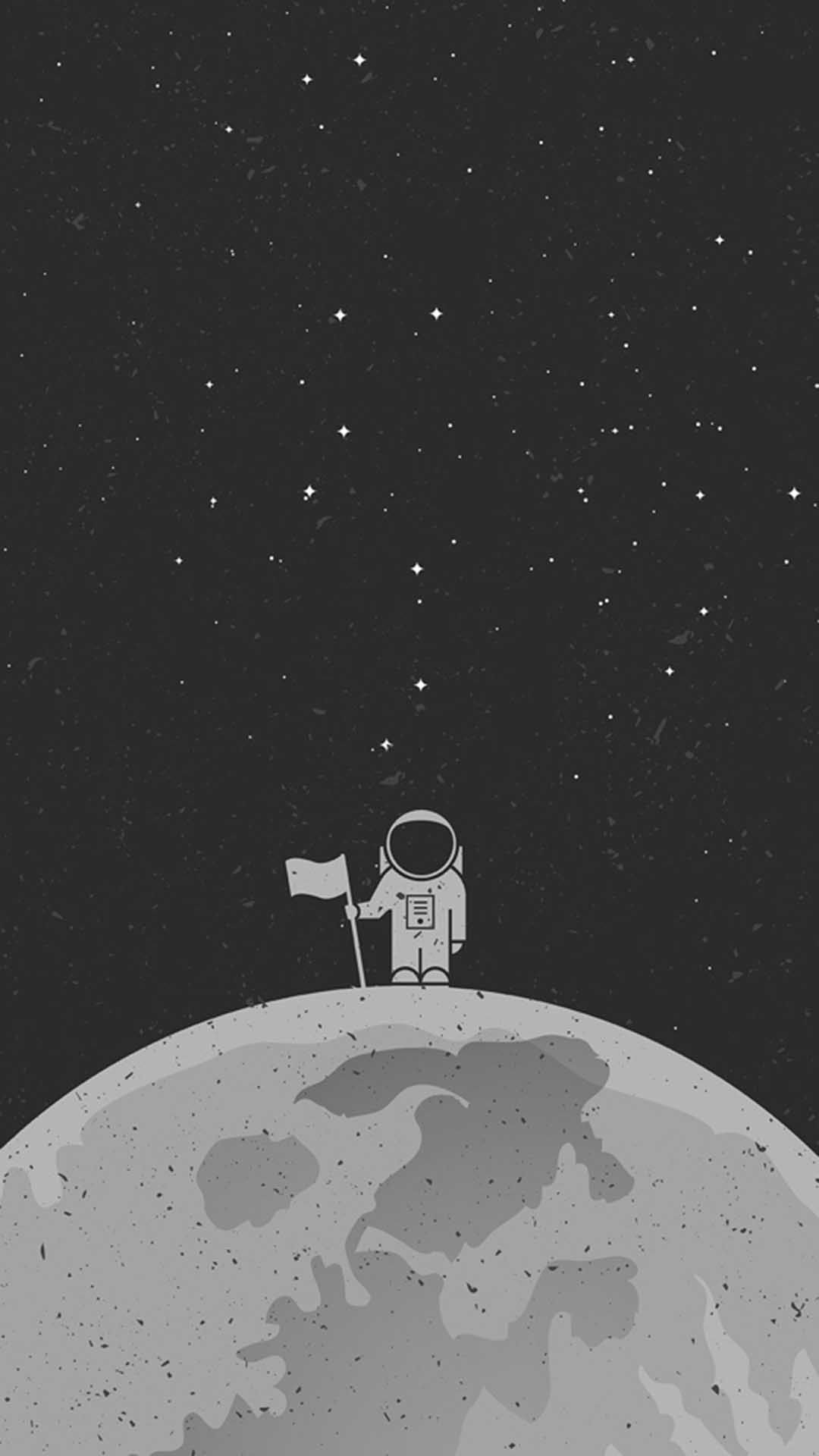 Iphone Man On Moon - HD Wallpaper 