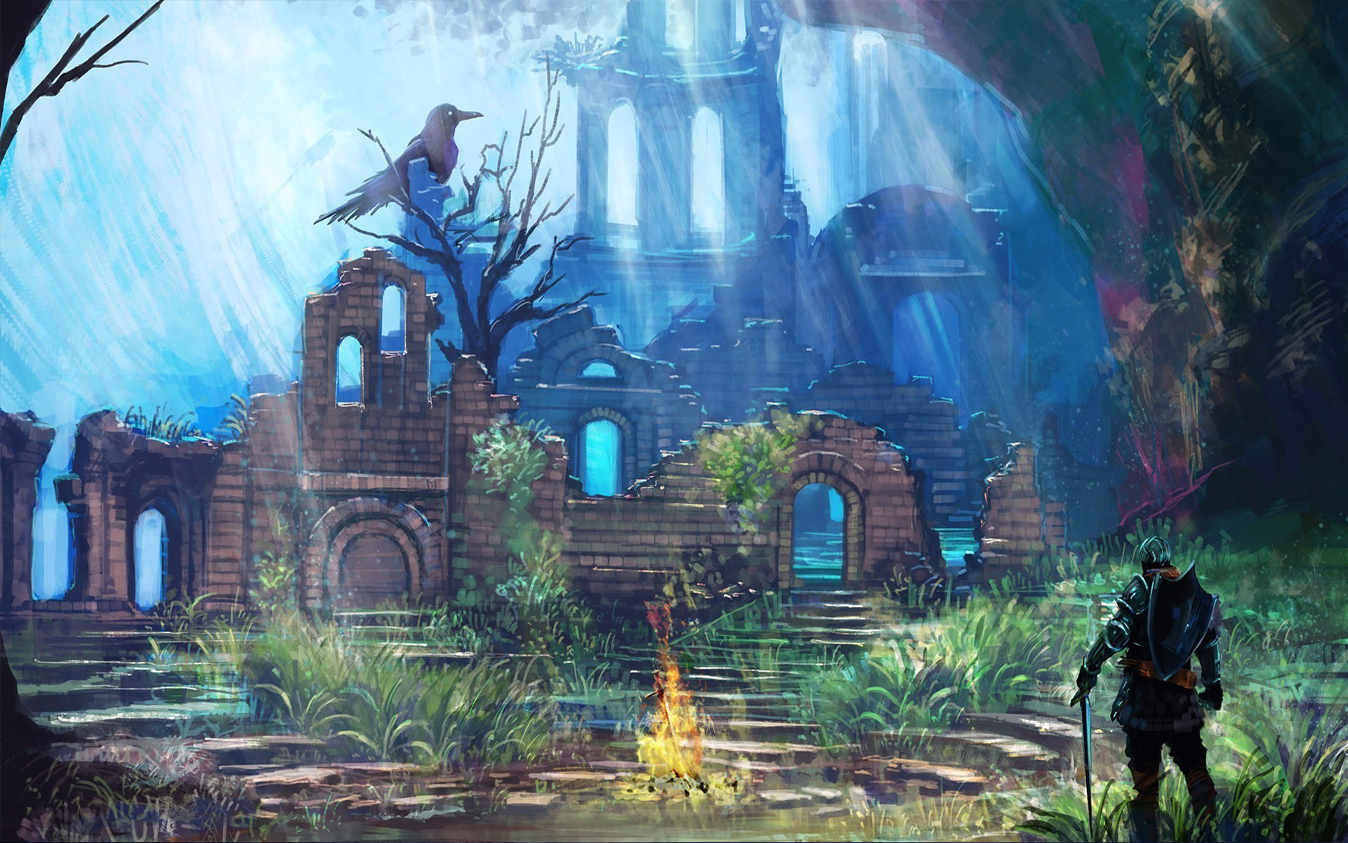 Dark Souls Wallpaper Firelink Shrine - HD Wallpaper 