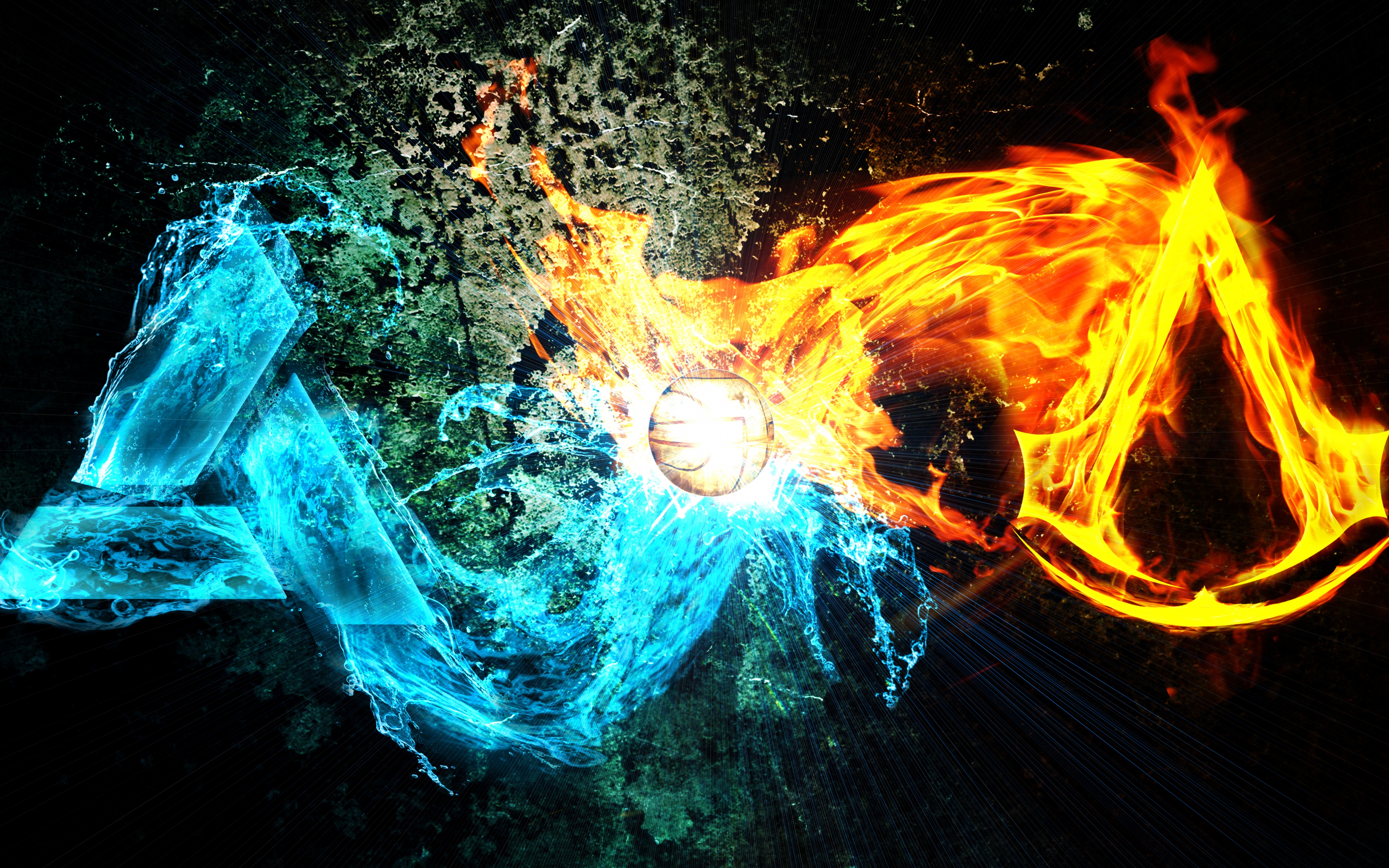 Games Wallpapers Group With 49 Items - Fire And Water Ball - HD Wallpaper 