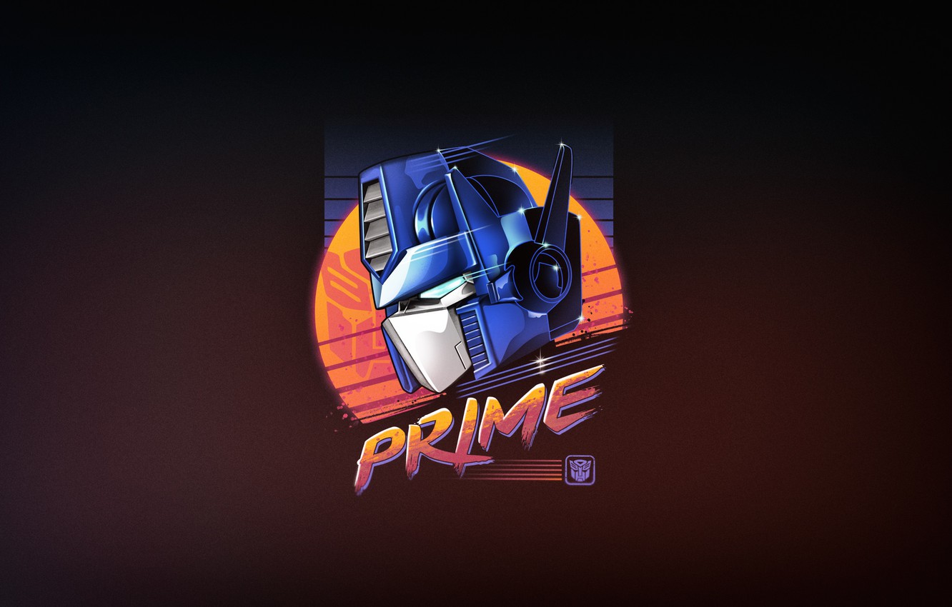 Photo Wallpaper Robot, 80s, Neon, Transformers, Optimus - Synthwave Transformers - HD Wallpaper 