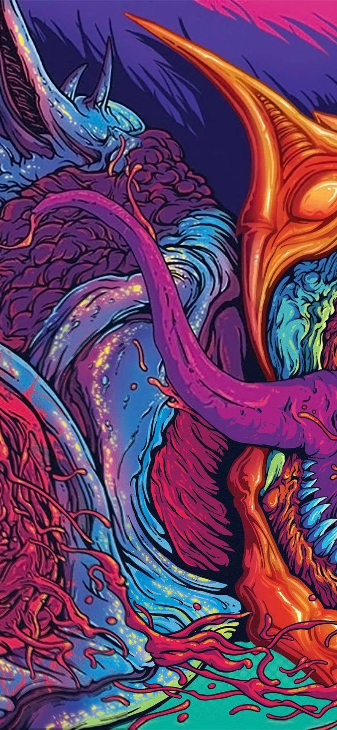 Download Trippy Dragon Monster For Iphone X Wallpaper - Hyper Beast - HD Wallpaper 